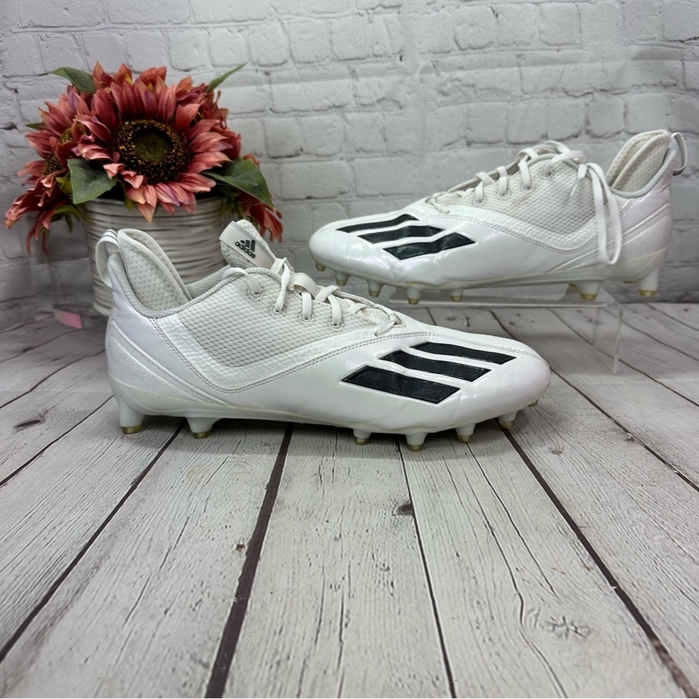 Adidas adizero scorch White Black football Cleats mens 13 outdoor team sports